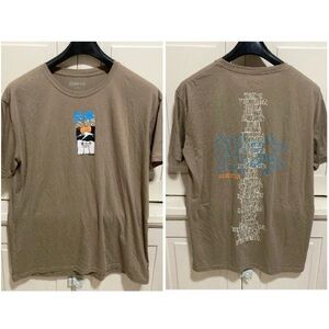 R GSTR Mens Size XL Light Brown Japan Mount Fuji Japanese City Names T-shirt Tee